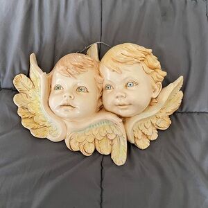 Vintage 1991 Fontanini Cherubic Angel Wall Decor Plaque made in Italy